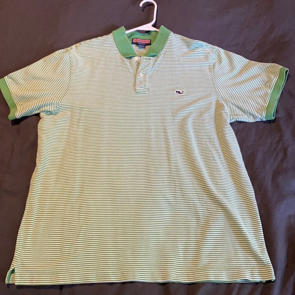 Vineyard Vines Men’s Large Polo - green striped